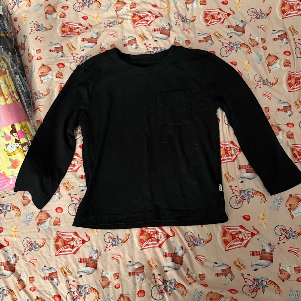 Little Sleepies Solid Black Long Sleeve Tee 2T VGUC